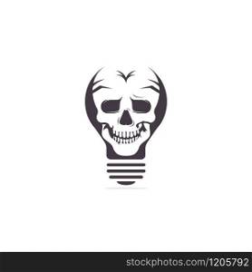 Bulb and Skull Vector Logo Design.