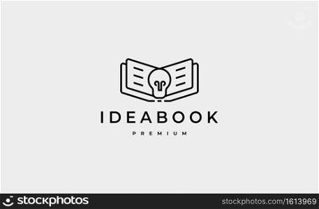 Bulb Book Logo Design Vector Illustration