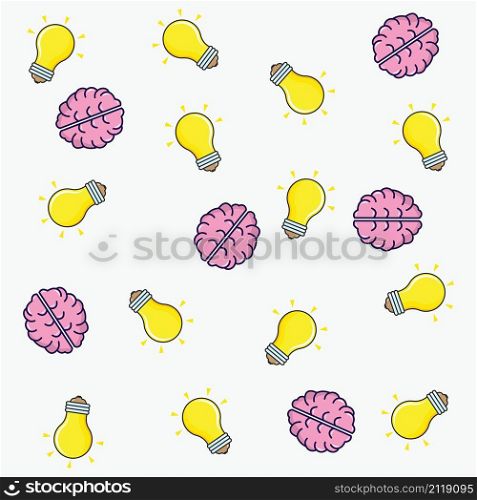 bulb brain background concept illustration vector design template