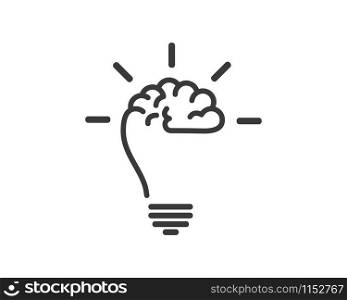 bulb brain idea,creative, concept illustration vector