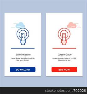 Bulb, Bright, Business, Idea, Light, Light bulb, Power Blue and Red Download and Buy Now web Widget Card Template