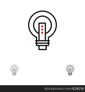 Bulb, Bright, Business, Idea, Light, Light bulb, Power Bold and thin black line icon set