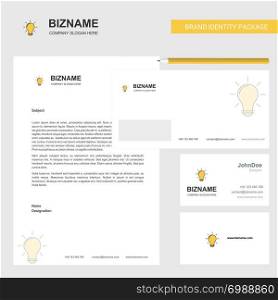 Bulb Business Letterhead, Envelope and visiting Card Design vector template