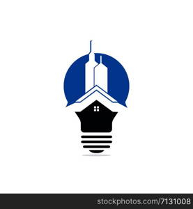 Bulb city logo design. Building Idea logo template, Modern Bulb City logo designs concept.