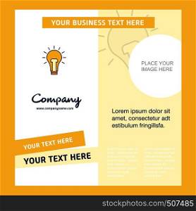 Bulb Company Brochure Template. Vector Busienss Template
