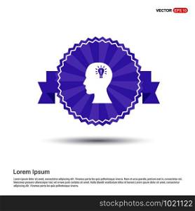 bulb concept Creative idea icon - Purple Ribbon banner