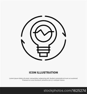 Bulb, Concept, Generation, Idea, Innovation, Light, Light bulb Line Icon Vector
