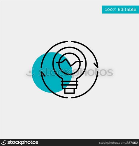 Bulb, Concept, Generation, Idea, Innovation, Light, Light bulb turquoise highlight circle point Vector icon