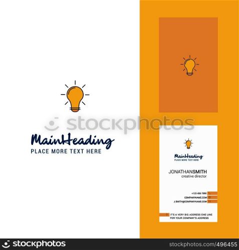 Bulb Creative Logo and business card. vertical Design Vector