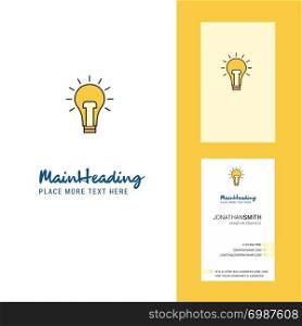 Bulb Creative Logo and business card. vertical Design Vector