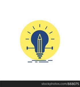 bulb, creative, solution, light, pencil Glyph Icon.. Vector EPS10 Abstract Template background