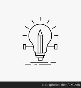 bulb, creative, solution, light, pencil Line Icon. Vector isolated illustration