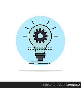 Bulb, develop, idea, innovation, light Flat Color Icon Vector