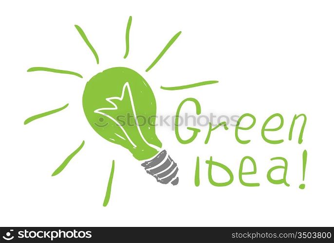 bulb drawing.Eco idea concept
