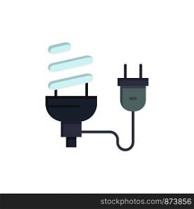 Bulb, Economic, Electrical, Energy, Light Bulb, Plug Flat Color Icon. Vector icon banner Template