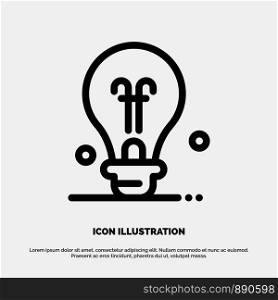 Bulb, Education, Idea Line Icon Vector