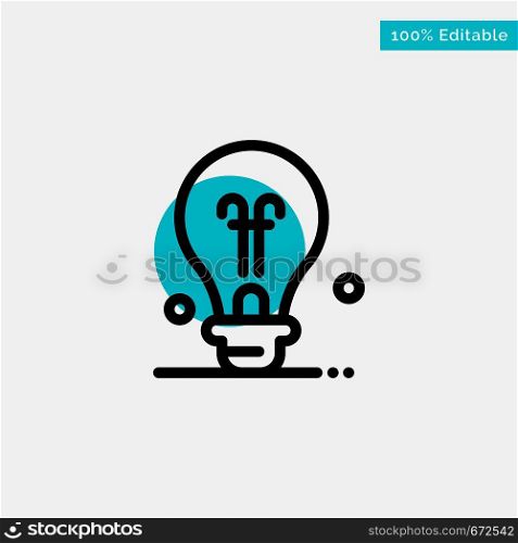 Bulb, Education, Idea turquoise highlight circle point Vector icon