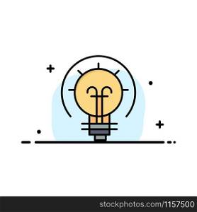 Bulb, Energy, Idea, Solution Business Flat Line Filled Icon Vector Banner Template