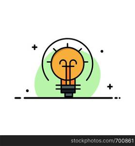 Bulb, Energy, Idea, Solution Business Logo Template. Flat Color
