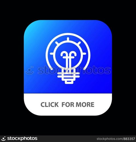 Bulb, Energy, Idea, Solution Mobile App Button. Android and IOS Line Version