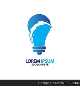 Bulb energy thunder bolt concept logo icon vector template