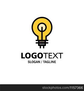 Bulb, Glow, Idea, Insight, Inspiriting Business Logo Template. Flat Color