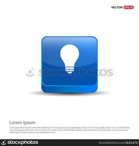 bulb icon - 3d Blue Button.