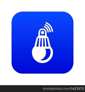 Bulb icon blue vector isolated on white background. Bulb icon blue vector