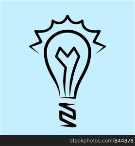 Bulb Icon Calligraphic Design Vector Art Illustration