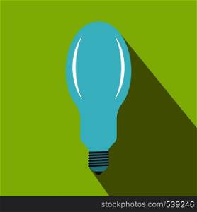 Bulb icon in flat style on a green background. Bulb icon in flat style