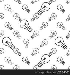 Bulb Icon Seamless Pattern Vector Art Illustration