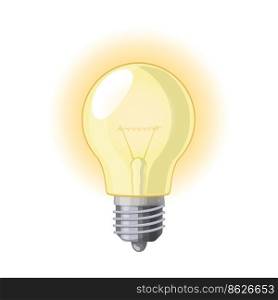 bulb idea cartoon. light lamp, creative energy solution, power bright bulb idea vector illustration. bulb idea cartoon vector illustration