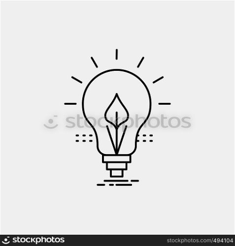 bulb, idea, electricity, energy, light Line Icon. Vector isolated illustration. Vector EPS10 Abstract Template background