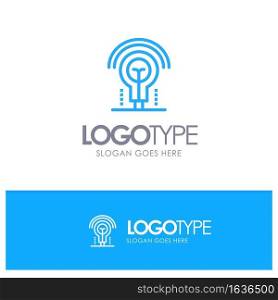Bulb, Idea, Light, Hotel Blue Logo Line Style