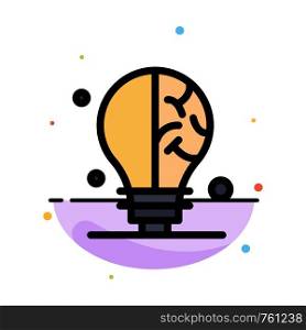 Bulb, Idea, Science Abstract Flat Color Icon Template