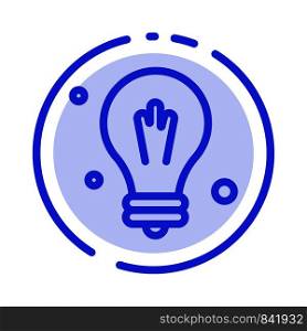 Bulb, Idea, Science Blue Dotted Line Line Icon