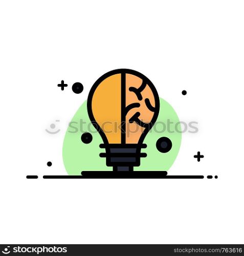 Bulb, Idea, Science Business Flat Line Filled Icon Vector Banner Template