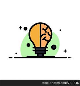 Bulb, Idea, Science Business Flat Line Filled Icon Vector Banner Template