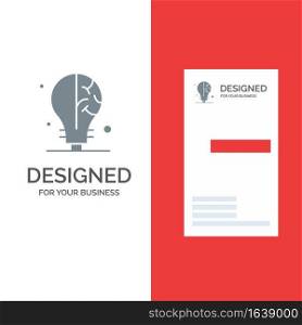 Bulb, Idea, Science Grey Logo Design and Business Card Template