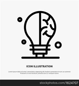 Bulb, Idea, Science Line Icon Vector