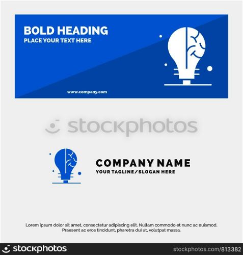 Bulb, Idea, Science SOlid Icon Website Banner and Business Logo Template