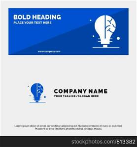 Bulb, Idea, Science SOlid Icon Website Banner and Business Logo Template