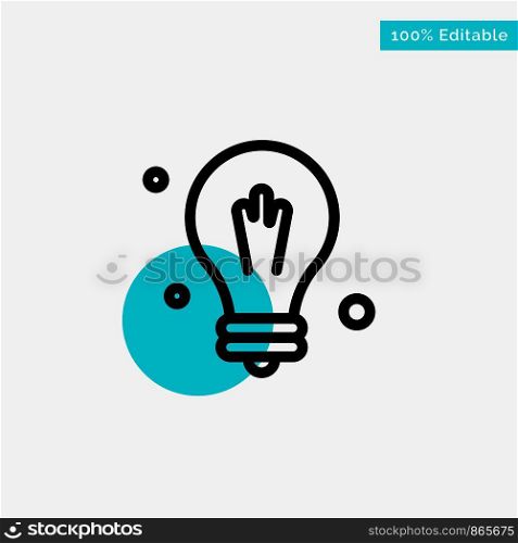 Bulb, Idea, Science turquoise highlight circle point Vector icon