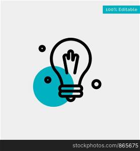 Bulb, Idea, Science turquoise highlight circle point Vector icon