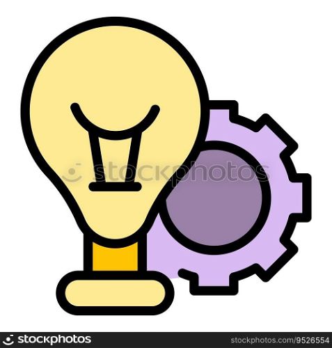 Bulb idea stress icon outline vector. Mind calm. Soul meditate color flat. Bulb idea stress icon vector flat