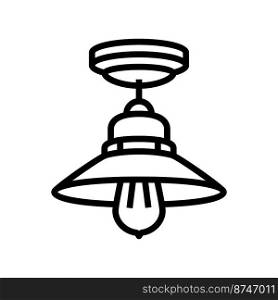 bulb l&ceiling line icon vector. bulb l&ceiling sign. isolated contour symbol black illustration. bulb l&ceiling line icon vector illustration