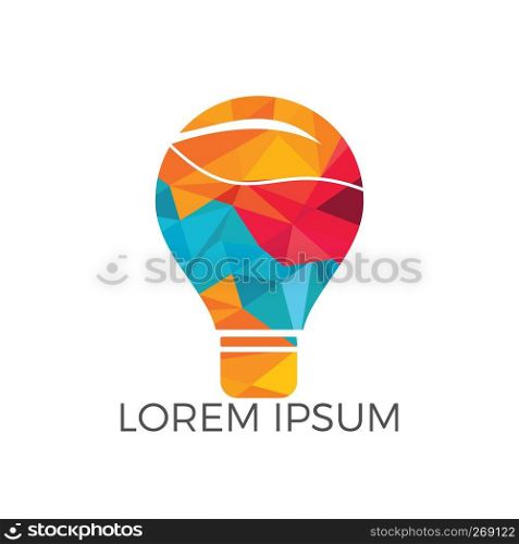 Bulb l&leaf logo. nature idea innovation symbol.