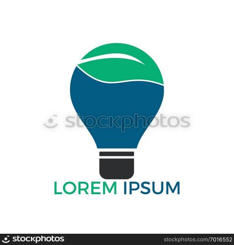 Bulb l&leaf logo. nature idea innovation symbol.