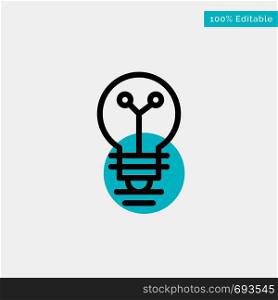 Bulb, Lab, Light, Biochemistry turquoise highlight circle point Vector icon