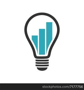 Bulb Lamp Graph Chart Bar Logo Template Illustration Design. Vector EPS 10.